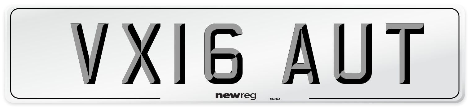 VX16 AUT Number Plate from New Reg